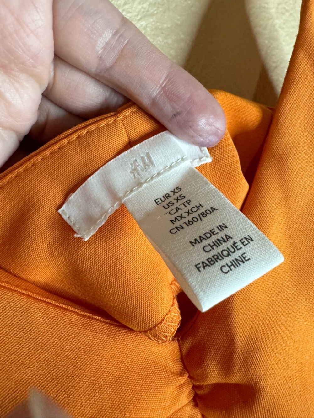 H&M Orange Ruched Mini Dress with Ruffle Hem XS - Picture 2 of 4